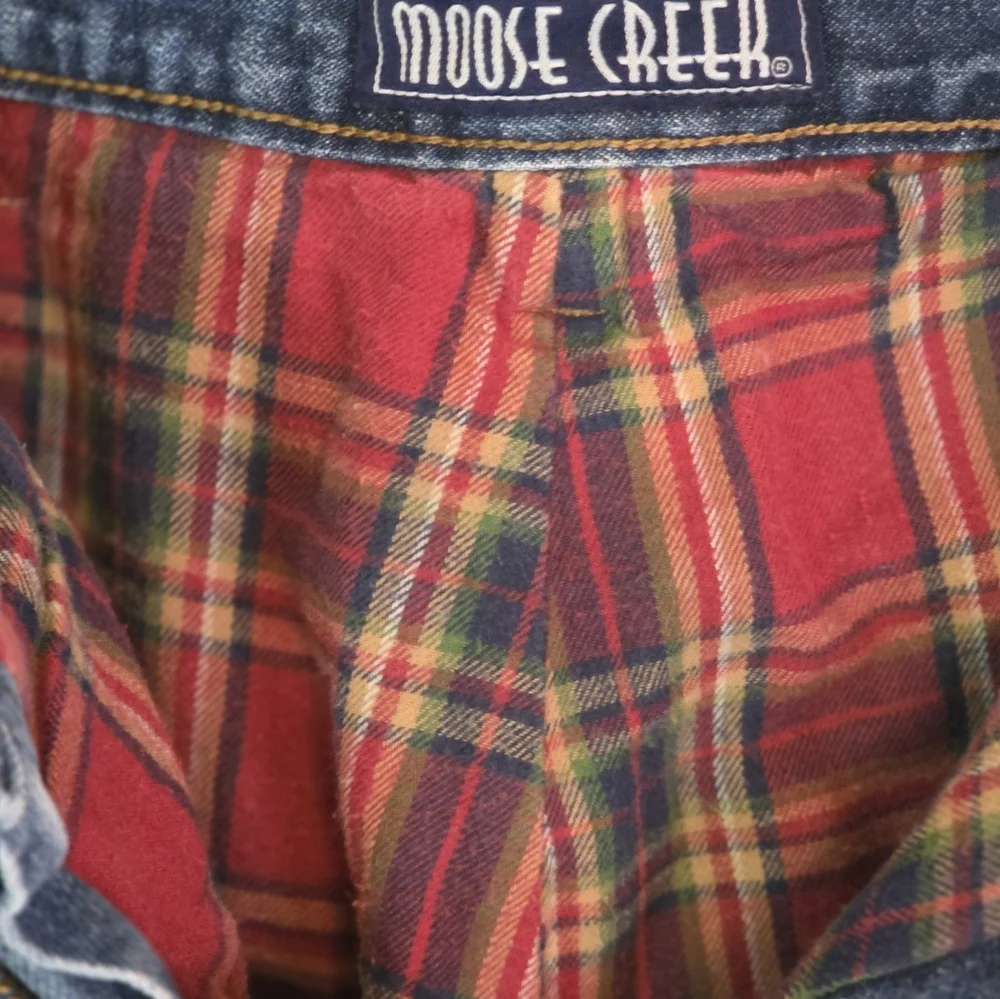 Moose Creek Plaid Lined Blue Jeans Size 34 X 32